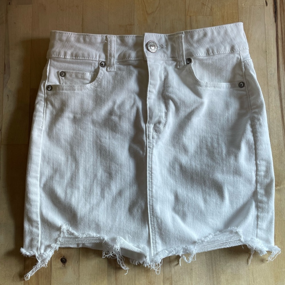 White Jean American Eagle Skirt